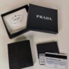 Fake Prada Saffiano Short Wallet Golden - designer handbag clone