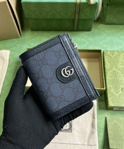 Replica Gucci Ophidia Compact Wallet Black - ultra-realistic fake purse