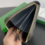 Replica Bottega Veneta Zip Long Wallet Green Grid - high-end replica designer purse