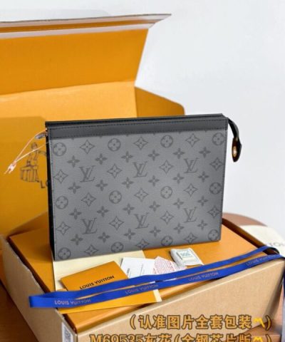 Louis Vuitton Pochette Voyage Grey - top-grade luxury bag dupe