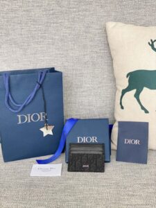 Fake Dior Card Holder Black Man - premium superclone handbag