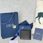 Replica Dior Jacquard Wallet Oblique Black - affordable luxury replica bag