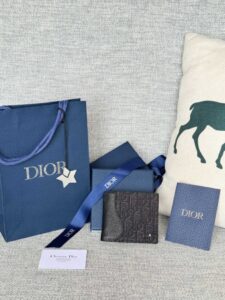 Fake Dior Jacquard Wallet Oblique Black - top-grade luxury bag dupe