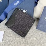 Replica Dior Jacquard Wallet Oblique Black - high-quality designer bag dupe