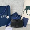 Fake Dior Bi Fold Card Holder Oblique Black - high-quality designer bag dupe