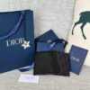 Fake Dior Bi Fold Card Holder Oblique Black - premium superclone handbag