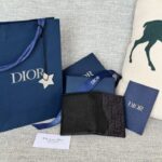 Replica Dior Bi Fold Card Holder Oblique Black
