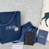 Fake Dior Bi Fold Card Holder Oblique Black - high-end replica designer purse