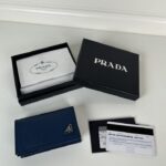 Replica Prada Saffiano Wallet Blue