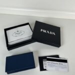 Replica Prada Saffiano Wallet Blue
