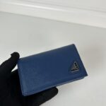 Replica Prada Saffiano Wallet Blue