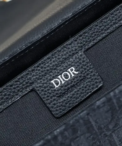 Fake Dior Saddle Messenger Bag Oblique Black - best quality fake designer bag