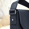 Fake Dior Saddle Messenger Bag Oblique Black - best quality fake designer bag