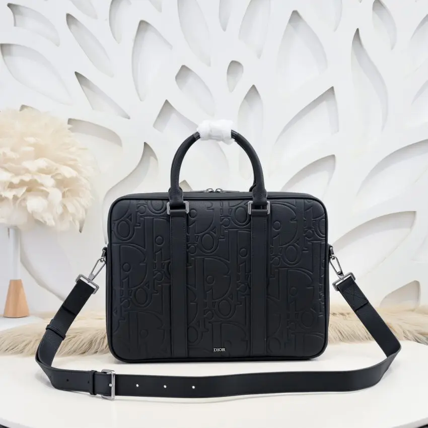 Fake Dior Gravity Briefcase Black - best quality fake designer bag