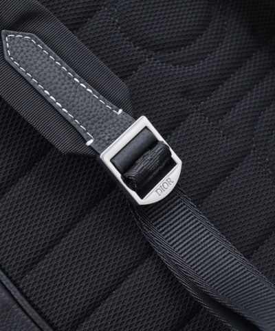 Fake Dior Saddle Zip Backpack Black Grained Calfskin - designer handbag clone