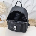 Replica Dior Saddle Zip Backpack Black Grained Calfskin