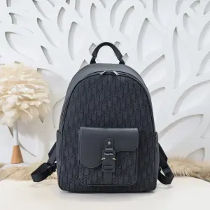 Replica Dior Saddle Zip Backpack Black - 1:1 premium replica handbag