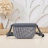 Fake Dior Saddle Messenger Bag Oblique Grey - high-end replica designer purse
