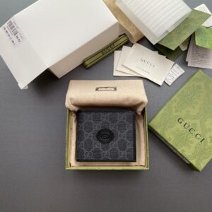 Fake Gucci Interlocking Wallet Black - ultra-realistic fake purse