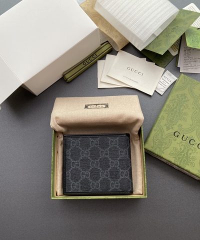 Fake Gucci Interlocking Wallet Black - high-end replica designer purse