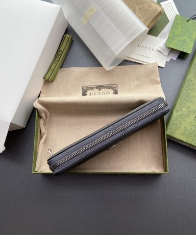 Fake Gucci Ophidia Zipper Wallet Grey - premium superclone handbag