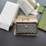 Replica Gucci Ophidia Zipper Wallet Grey - erschwingliche Luxus-Replica-Tasche