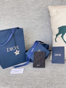Replica Dior Bi Fold Card Holder Black - premium superclone handbag