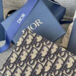 Replica Dior Bi Fold Card Holder Oblique White - high-end replica designer purse