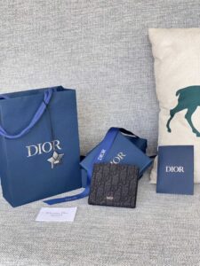 Replica Dior Jacquard Wallet Black - premium superclone handbag