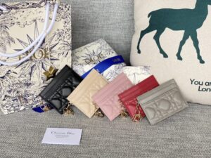 Fake Dior Freesia Card Holder - affordable luxury replica bag