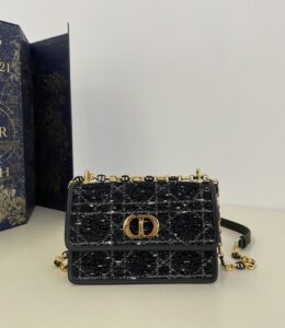 Fake Dior Miss Caro Black Wool - top-grade luxury bag dupe