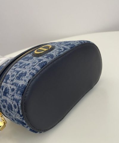 Replica Dior 30 Montaigne Vanity Denim Blue - premium superclone handbag