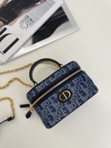 Replica Dior 30 Montaigne Vanity Denim Blue - high-end replica designer purse