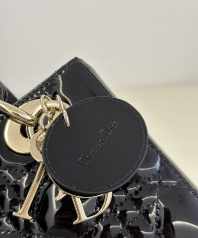 Replica Lady Dior Patent Black Abc - elite factory replica handbag