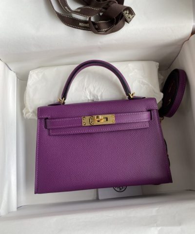 Fake Hermès Kelly Epsom Anemone Purple - designer handbag clone