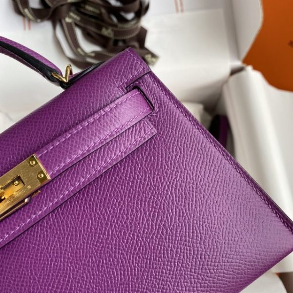 Replica Hermès Kelly Epsom Anemone Purple - affordable luxury replica bag