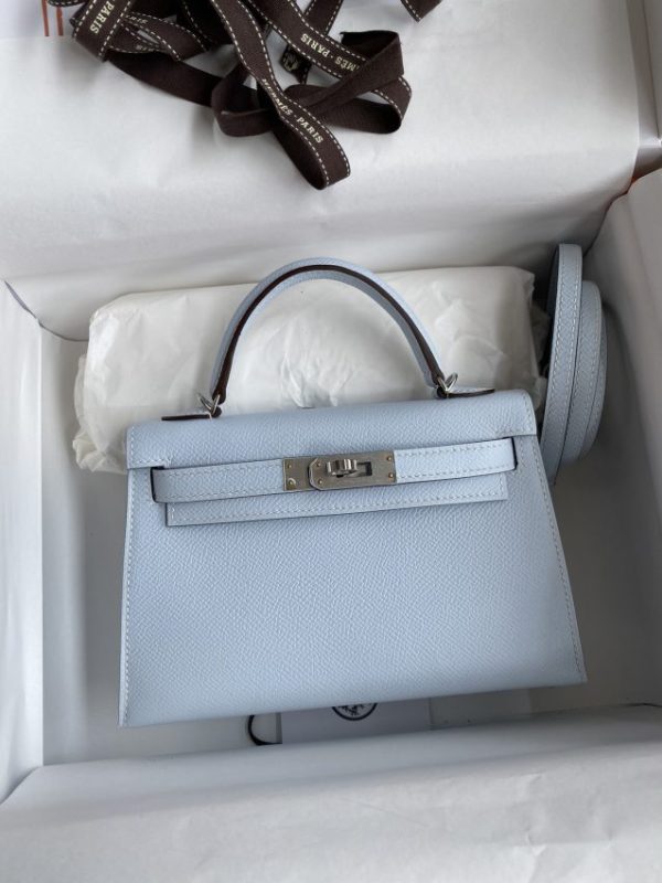 Fake Hermès Kelly Epsom Haze Blue - 1:1 premium replica handbag