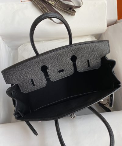 Replica Hermès Birkin Epsom Black Silver - affordable luxury replica bag