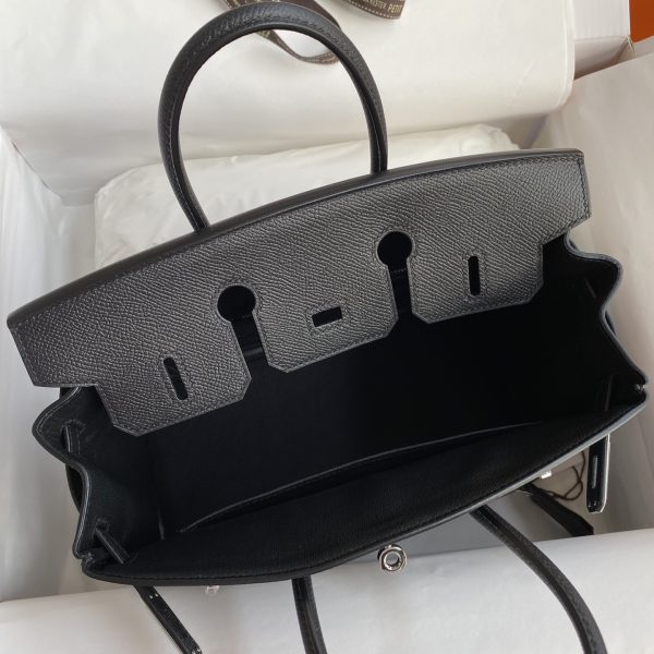 Replica Hermès Birkin Epsom Black Silver - affordable luxury replica bag