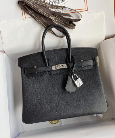 Replica Hermès Birkin Epsom Black Silver - best quality fake designer bag