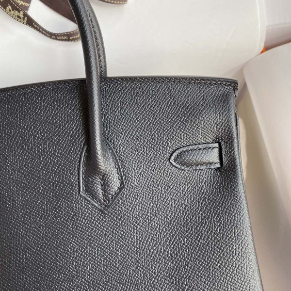 Replica Hermès Birkin Epsom Black Silver - 1:1 premium replica handbag