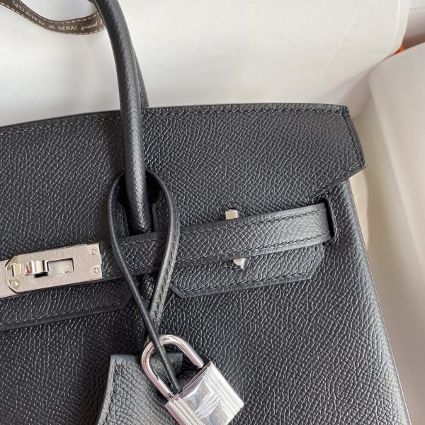 Replica Hermès Birkin Epsom Black Silver - top-grade luxury bag dupe