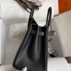 Replica Hermès Birkin Epsom Black Silver - premium superclone handbag