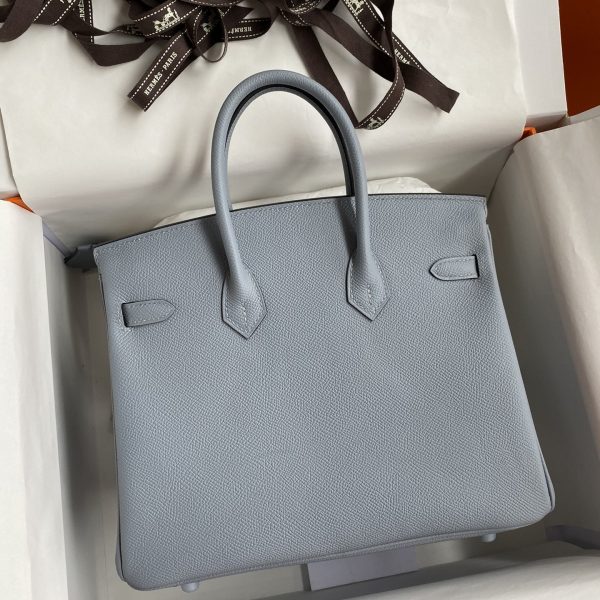 Replica Hermès Birkin Epsom Linen Blue Silver - 1:1 premium replica handbag