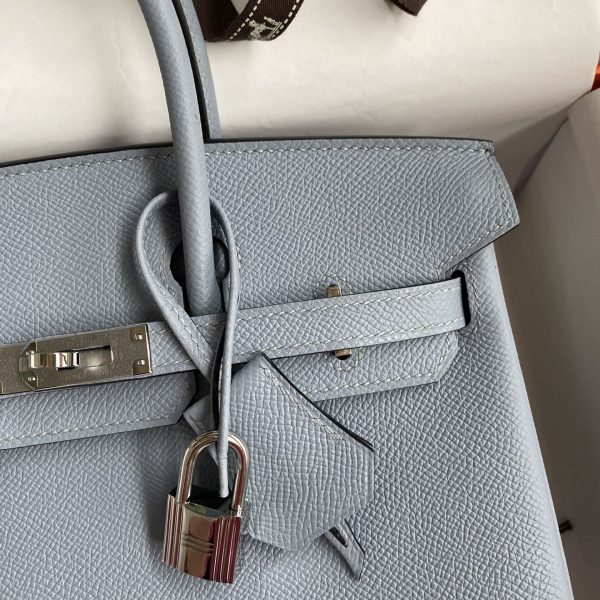 Replica Hermès Birkin Epsom Linen Blue Silver - premium superclone handbag