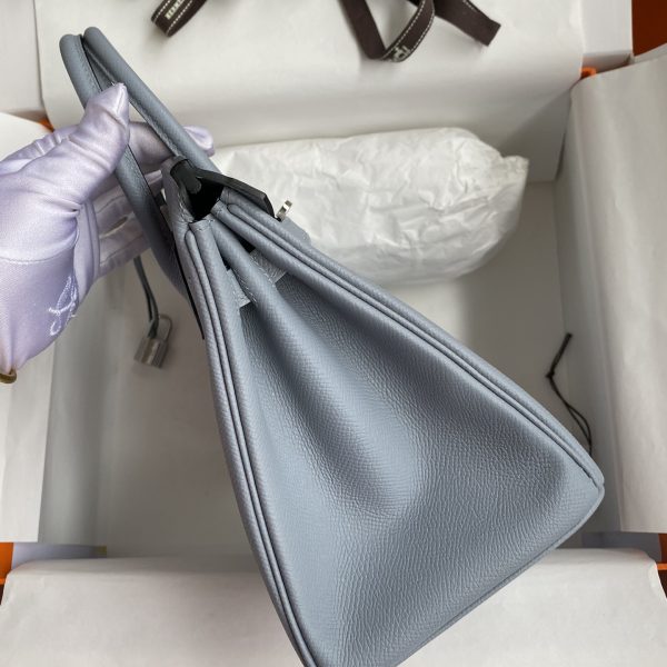 Replica Hermès Birkin Epsom Linen Blue Silver - designer handbag clone