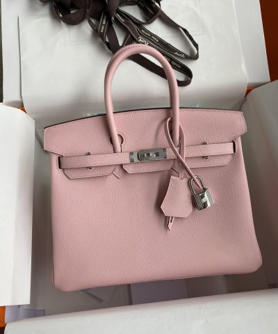 Fake Hermès Birkin Epsom Pink Silver - elite factory replica handbag