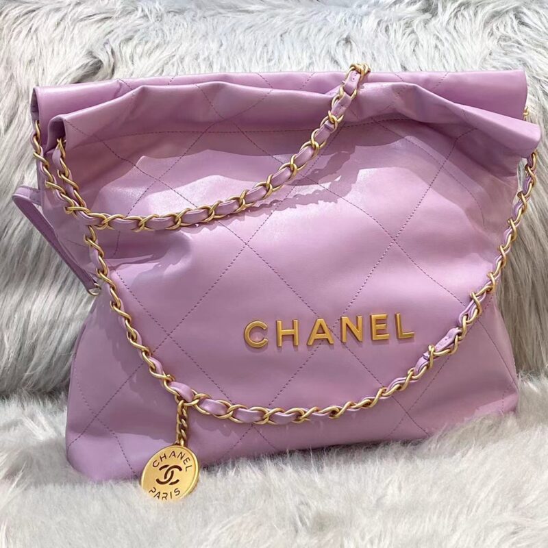 20220713_i1657722042_5858_0.jpg CHANEL 22 Small Handbag Purple - chanel 22 purple dupe front view