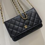 CHANEL Woc Wallet on Chain - chanel woc black replica front view