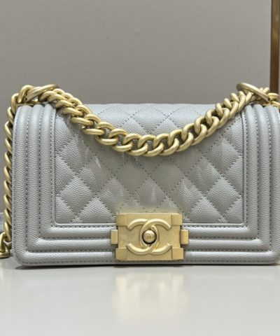 CHANEL Le Boy  Grey Gold